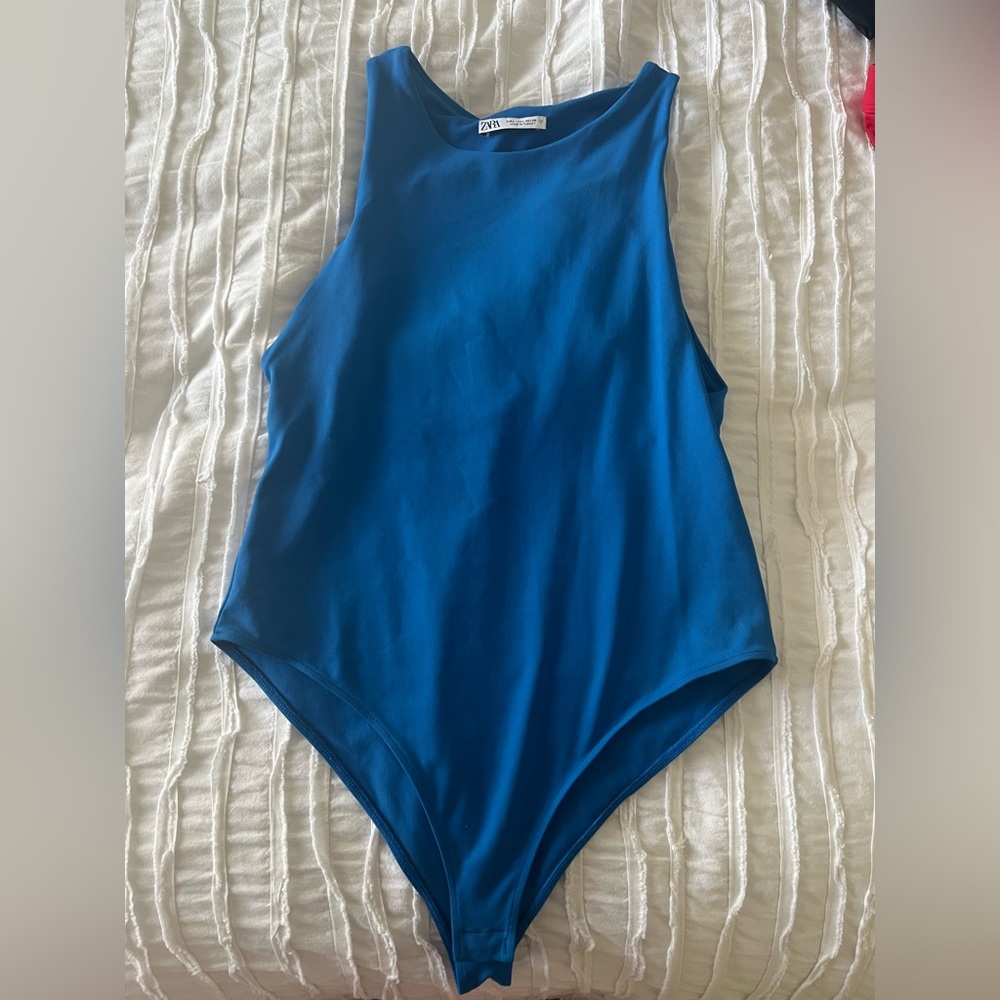 Like New Blue Zara Bodysuit